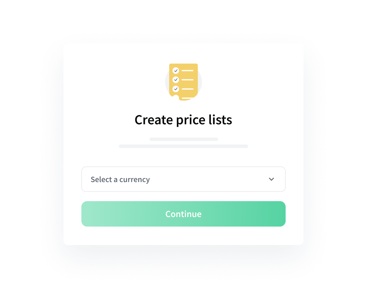 Construct and define flexible price lists